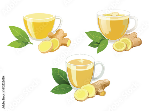vector illustration of a filipino drinks Salabat (Ginger Tea)