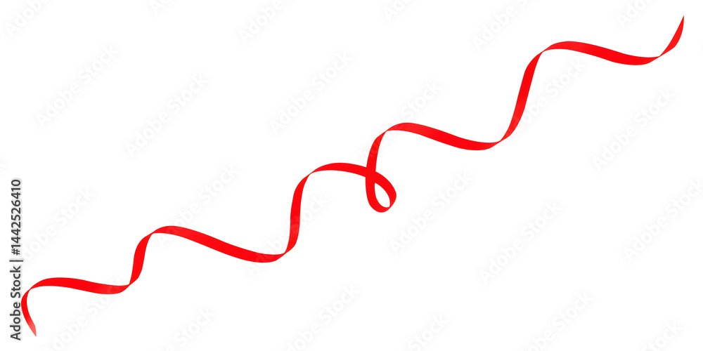Red ribbon swirling on transparent background Red ribbon swirling on transparent background