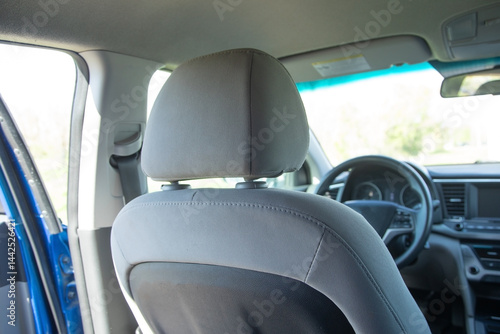 Interior of a modern vehicle headrests.