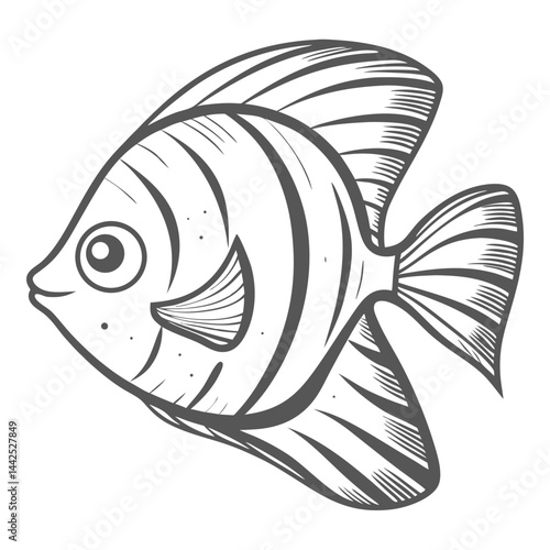 Atlantic Silverside Fish Line Art Illustration