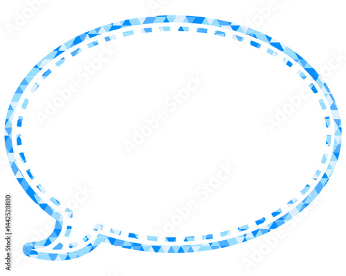 ステンドグラス風吹き出し　三角形模様　丸形