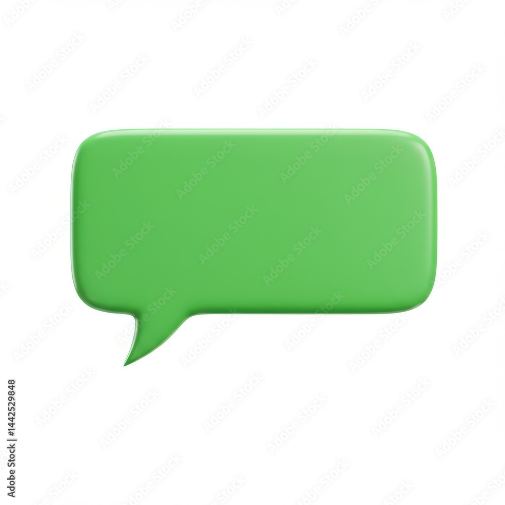 Green message bubble graphic element on white background Green message bubble graphic element on white background