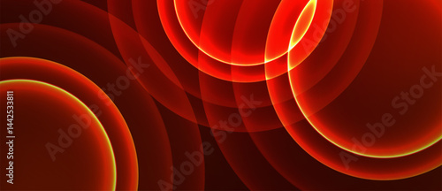 Glowing red concentric arcs on dark background