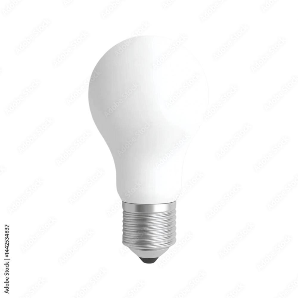 A single white LED lightbulb on white background illumination energy efficiency home lighting A single white LED lightbulb on white background illumination energy efficiency home lighting