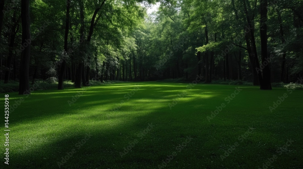 Obraz premium Lush green forest meadow