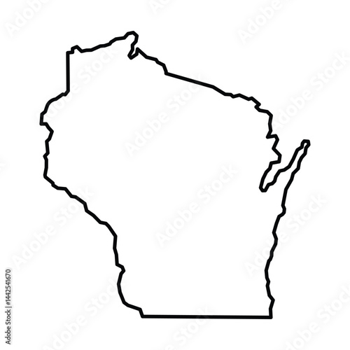 Wisconsin State Outline Vector Map