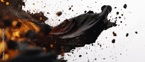 Abstract explosion of black substance