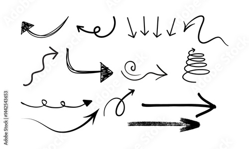 set of business line arrows Swirly Arrow Illustration View more by Ganges Scribble arrow Spiral Arrow Doodle Hand Drawn Arrow	