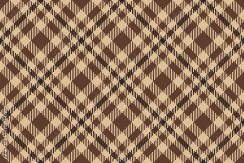 Classic plaid pattern in brown and beige hues. Seamless and timeless. Ideal for backgrounds, textiles, or designs needing a cozy, rustic, and traditional feel.