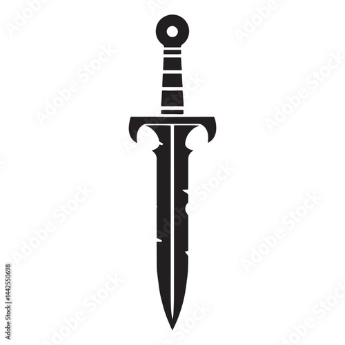 Historic Roman Gladius silhouette, the blade that defined a civilization – Roman Gladius illustration – Minimalist Roman Gladius vector – Weapon silhouette

