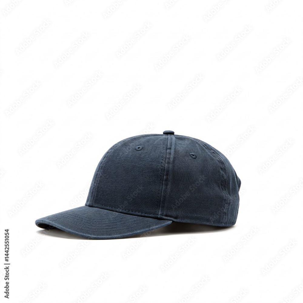 Fototapeta premium Dark blue baseball cap, isolated on white background