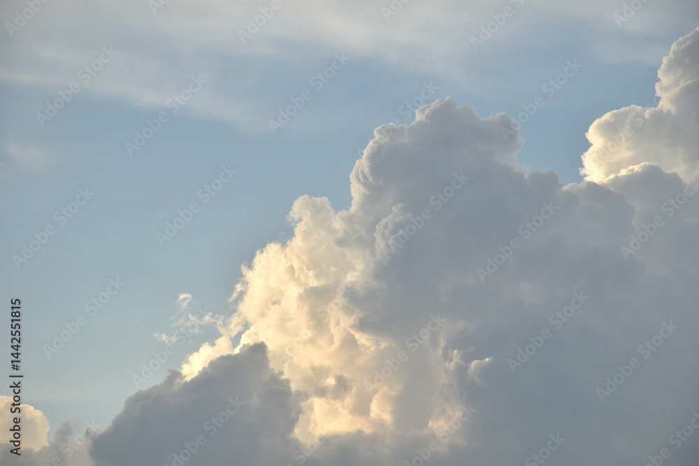 white and dark rain cloud floating on sky in evening