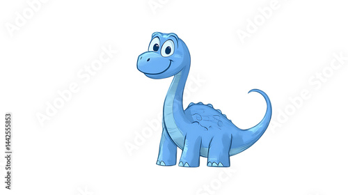 Fototapeta Naklejka Na Ścianę i Meble -  3D cartoon happy blue dinosaur