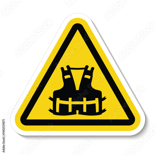 PPE Icon.Wearing a life jacket for safety Symbol Sign Isolate On White Background,Vector Illustration EPS.10