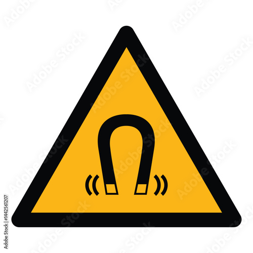 Beware Magnetic Field Symbol Sign Isolate On White Background,Vector Illustration EPS.10