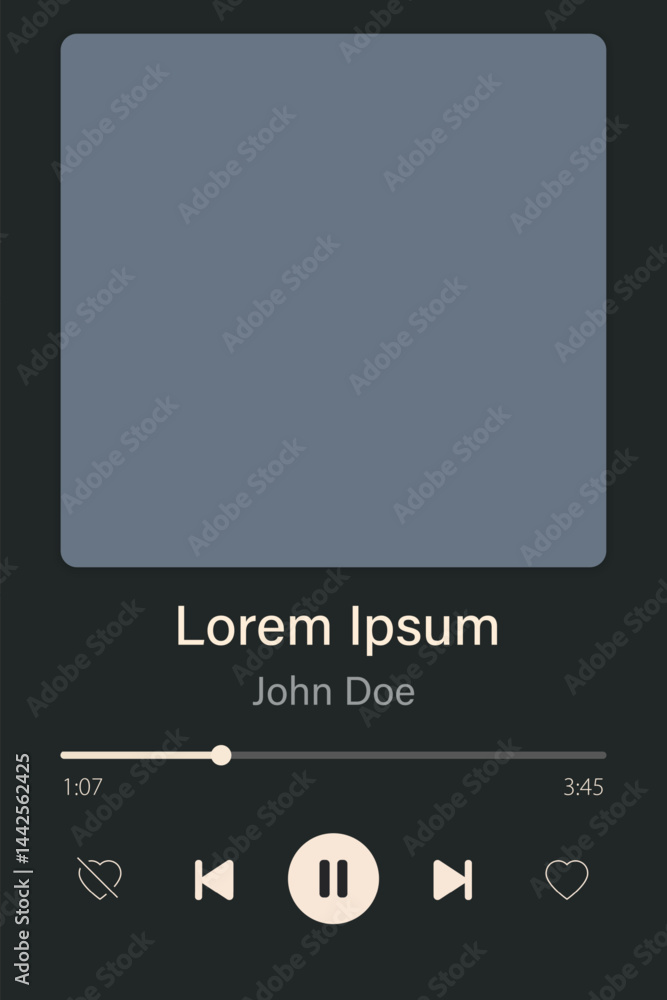 Modern Music Player App with Album Cover Display