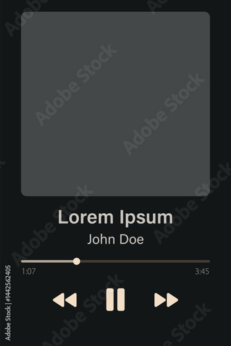 Obraz na płótnie Modern Music Player App with Album Cover Display w salonie
