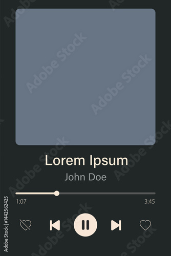 Obraz na płótnie Modern Music Player App with Album Cover Display w salonie