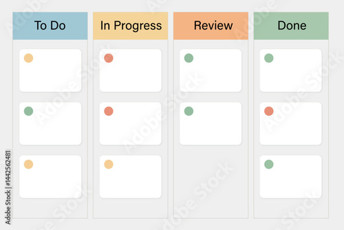 Obraz na płótnie Project Management Board with Kanban Style Task Organization w salonie