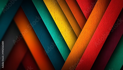 Abstract, colorful background with geometric shapes, rainbow colors, and sharp edges.Generative AI