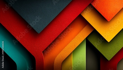 Abstract, colorful background with geometric shapes, rainbow colors, and sharp edges.Generative AI