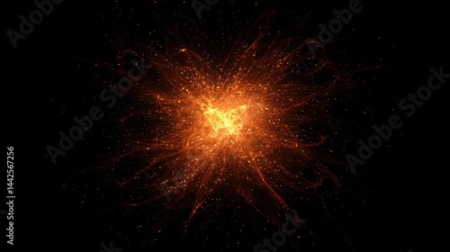 Wallpaper Mural Abstract glowing fire spark explosion particle isolated on black backg Torontodigital.ca