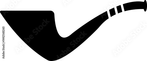 Tobacco pipes icon . Cigarette vector logo design Smoking Pipe silhouette isolated on transparent background Vintage old fashion addiction tool cigarette usually smoked by elderly people