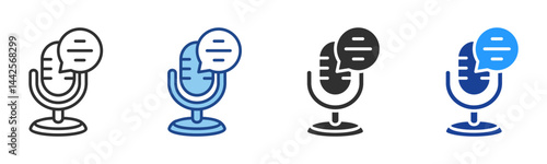 Commentary Icon Multiple Style Vector Collection 