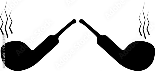 Tobacco pipes icon . Cigarette vector logo design Smoking Pipe silhouette isolated on transparent background Vintage old fashion addiction tool cigarette usually smoked by elderly people