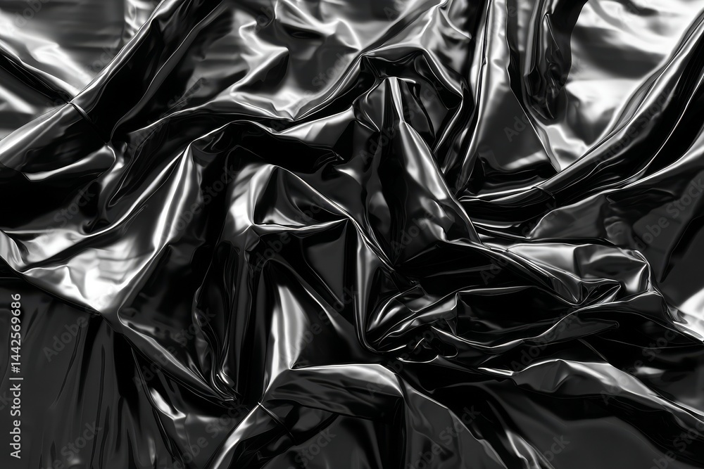 A black background features a wrinkled plastic wrap texture, reminiscent of cellophane packaging used as wallpaper A black background features a wrinkled plastic wrap texture, reminiscent of cellophane packaging used as wallpaper