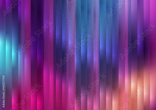 Blue and purple glossy stripes with grainy grunge effect. Geometric concept vector design