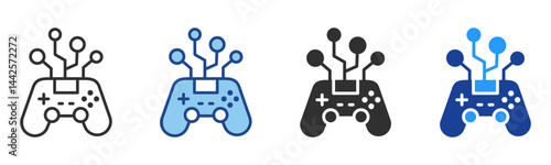 Joystick Icon Multiple Style Vector Collection 