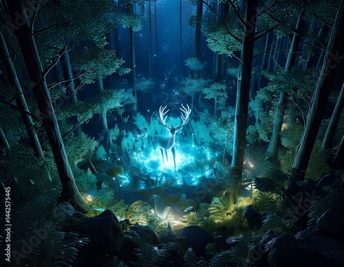 Enchanted Forest Guardian: Luminescent Deer