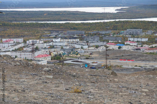 Obraz na płótnie Nikel, a city in the Murmansk region on the border with Norway w salonie
