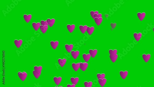 Pink hearts green screen animation free, green screen animation love pink colour, 