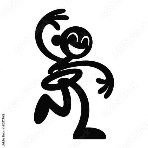 Swirl Line Art Doodle funny, Silhouette, Vector, Icon, Logo, White Background.
