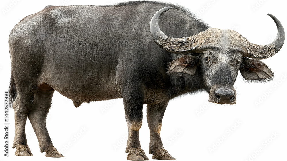 Obraz premium Buffalo Isolated on White