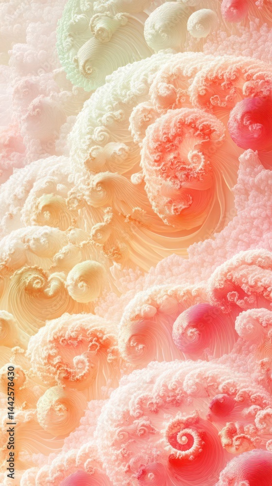 Fototapeta premium Abstract swirling patterns in soft pastel colors, evoking a sense of tranquility.