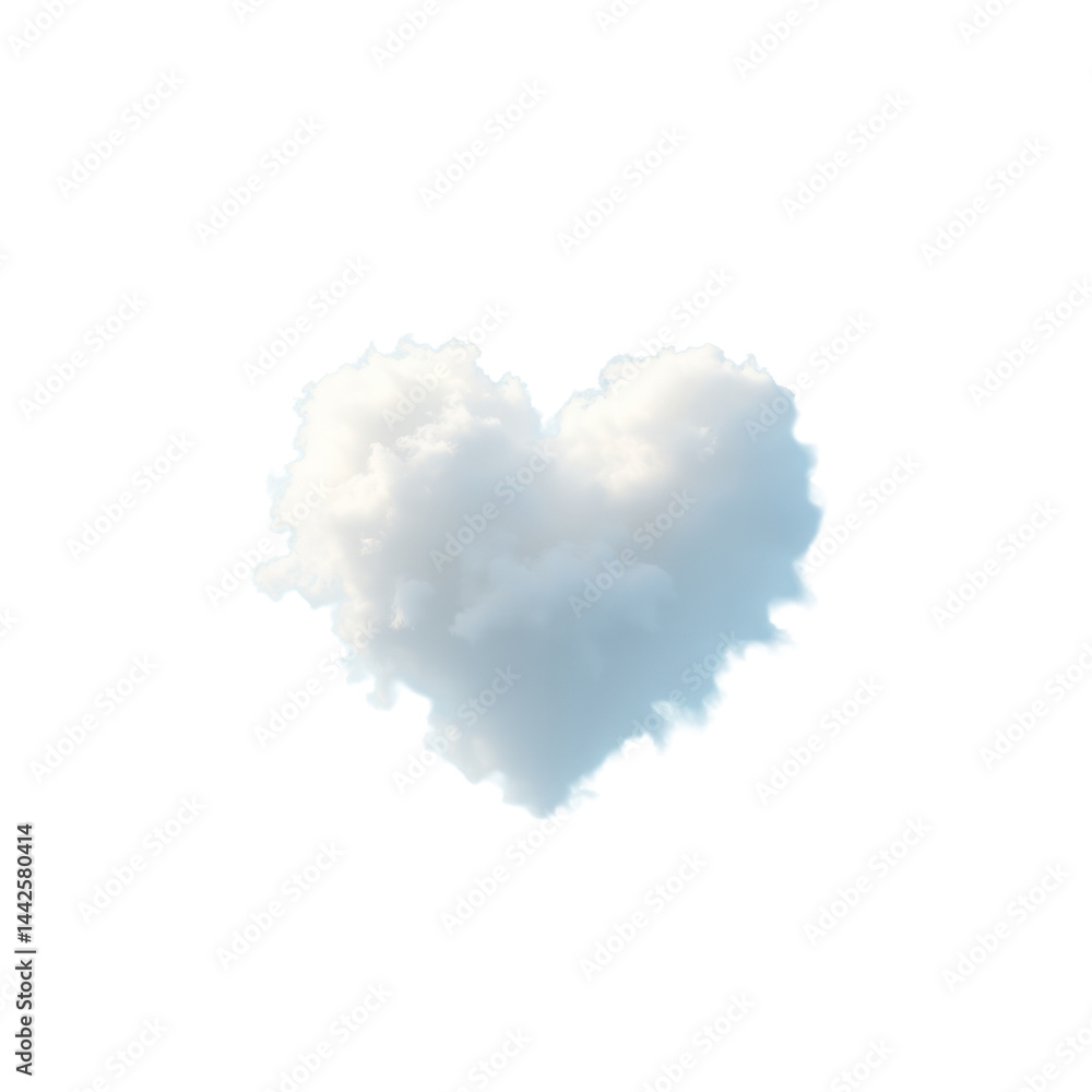 A Soft, Fluffy Heart-Shaped Cloud Floating in the Middle of a Pale Blue Sky A Soft, Fluffy Heart-Shaped Cloud Floating in the Middle of a Pale Blue Sky