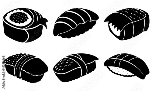 Sushi silhouette vector