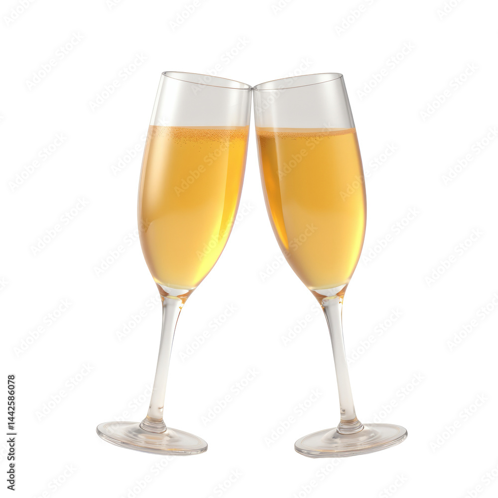 Champagne Glasses Emoji - 3D Rendering of Two Clinking Champagne Glasses Champagne Glasses Emoji - 3D Rendering of Two Clinking Champagne Glasses