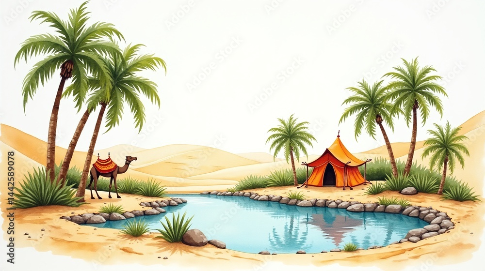 Fototapeta premium Oasis Dreams: A Journey to Serenity