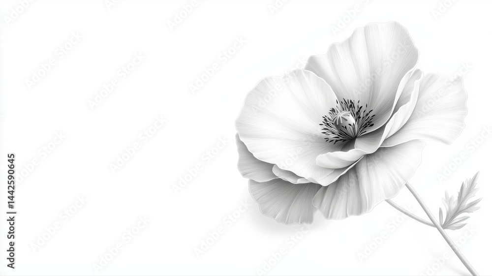 Elegant White Poppy Flower Illustration poppy flower white floral blossom bloom petal elegance art Elegant White Poppy Flower Illustration poppy flower white floral blossom bloom petal elegance art