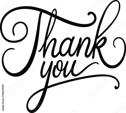 Elegant Thank You Cursive Calligraphy Card