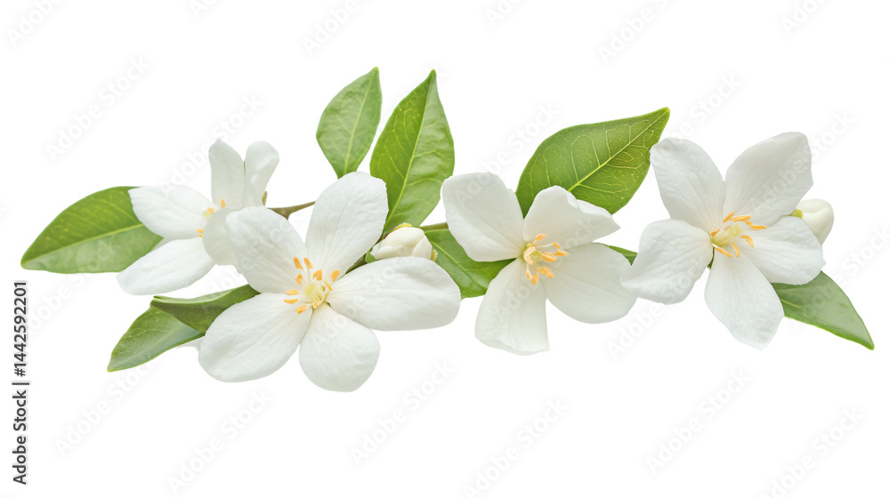 Obraz premium Jasmine Flower on White Background for Creative Design Projects