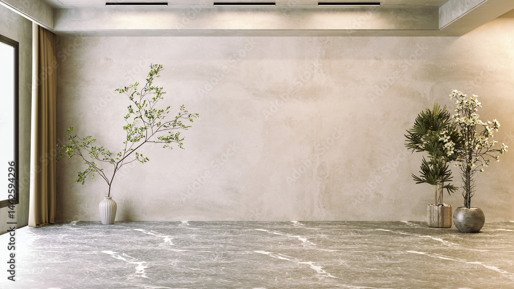 Fototapeta premium Large luxury modern bright interiors Living room mockup illustration 3D rendering image