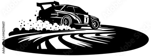 Rally Race Car Illustration.