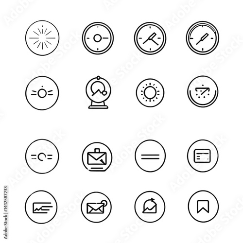 時計とチャットのアイコンセット｜Clock and Chat Icon Set