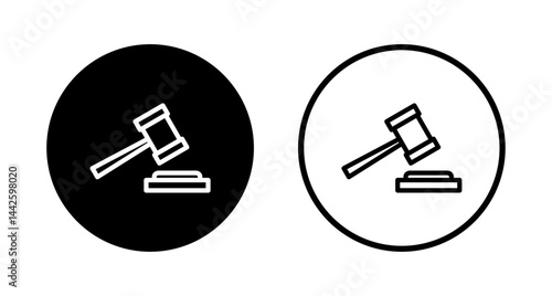 Gavel icon logo design. judge gavel sign and symbol. law icon. auction hammer