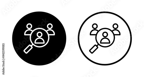 Hiring icon logo design. Search job vacancy sign and symbol. Human resources concept. Recruitment